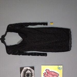Moda INTL 80s Lace Long Sleeve Dress